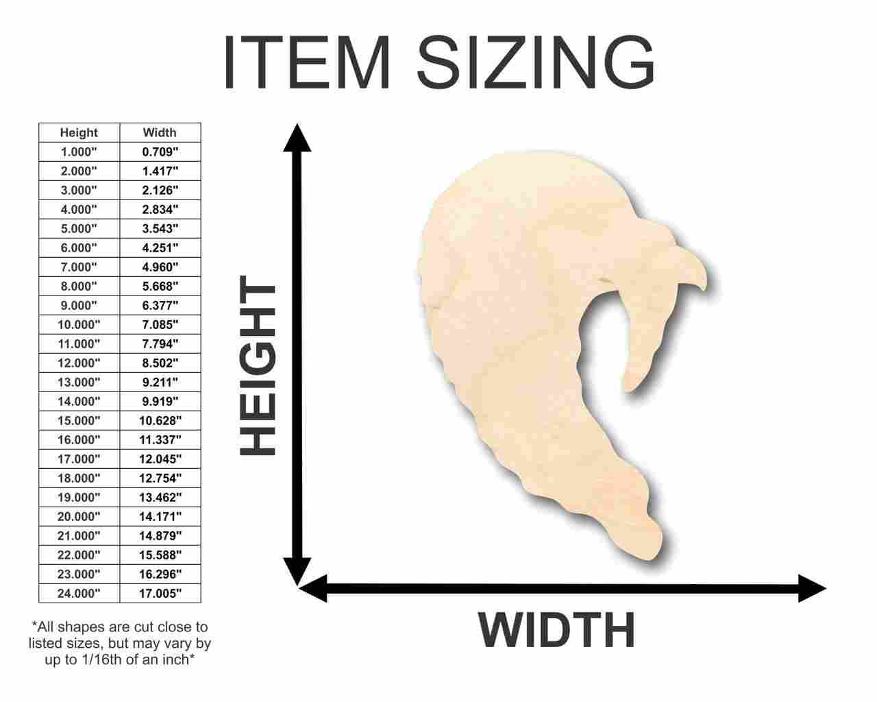 Unfinished Wood Turkey Head Shape - Thanksgiving - Bird - Animal - Craft - up to 46" DIY