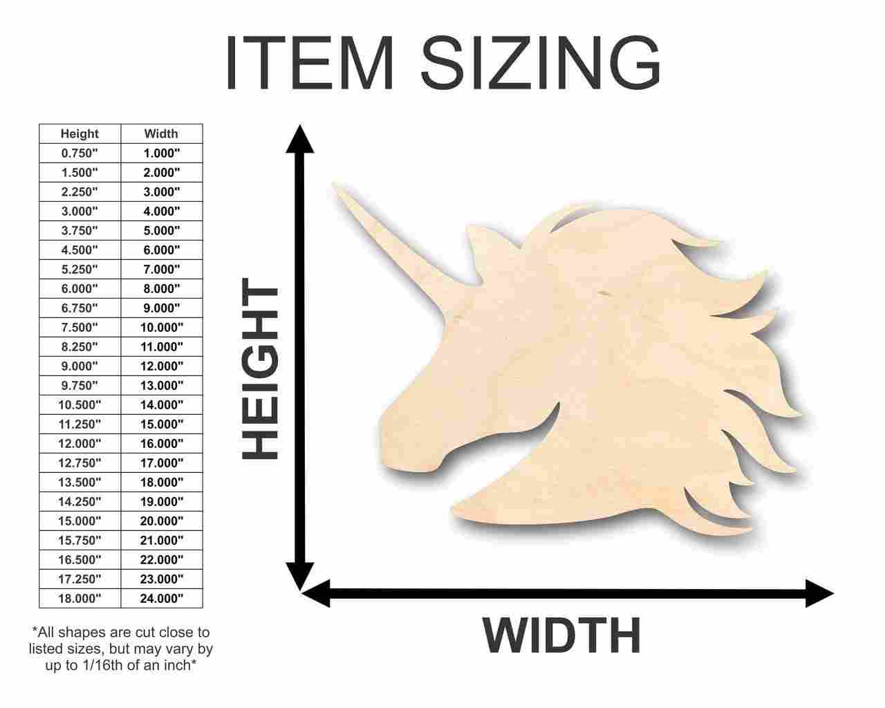 Unfinished Wood Unicorn Shape - Mythical - Beast - Craft - up to 46" DIY