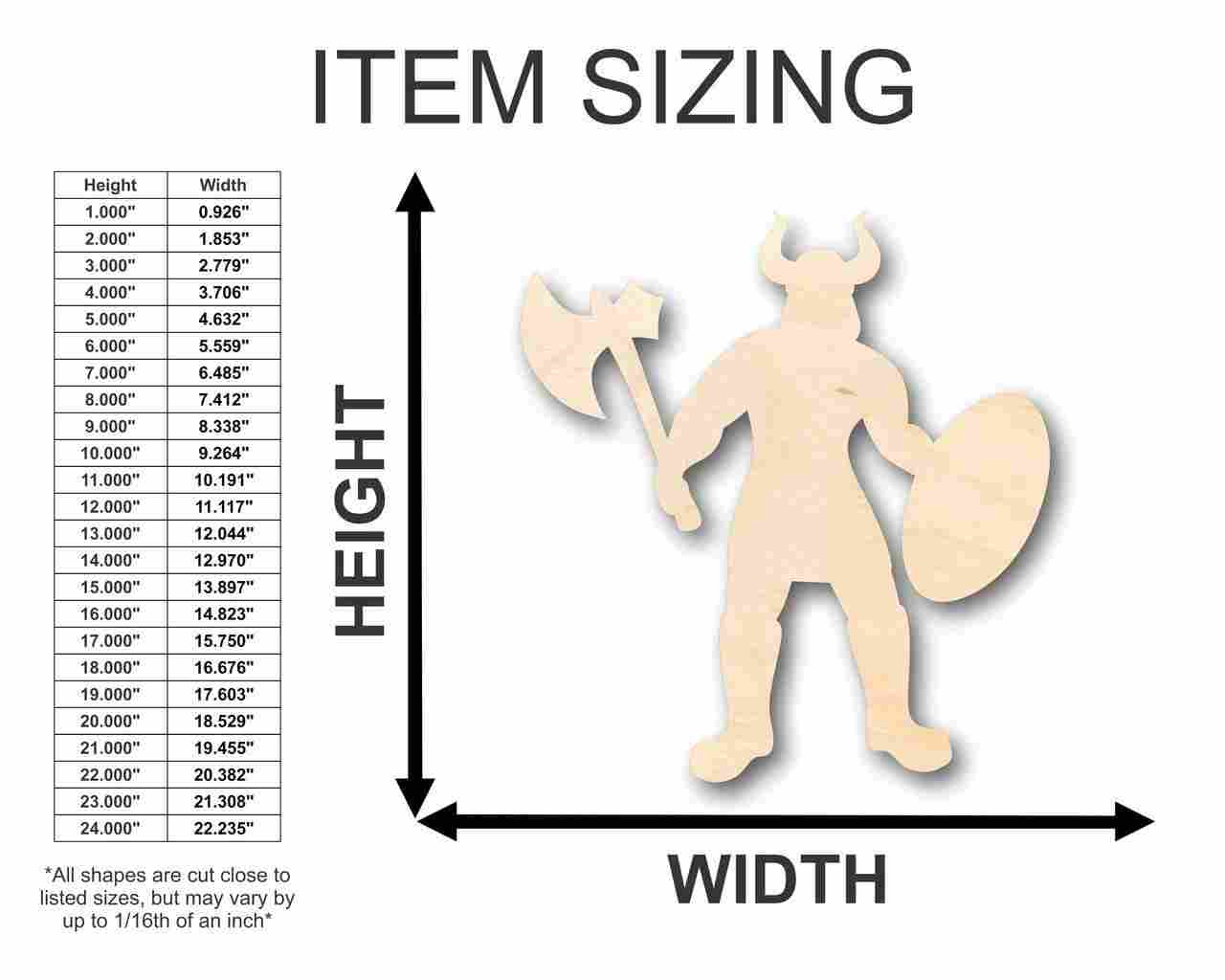 Unfinished Wood Viking Warrior Shape - Berserker - History - Craft - up to 46" DIY