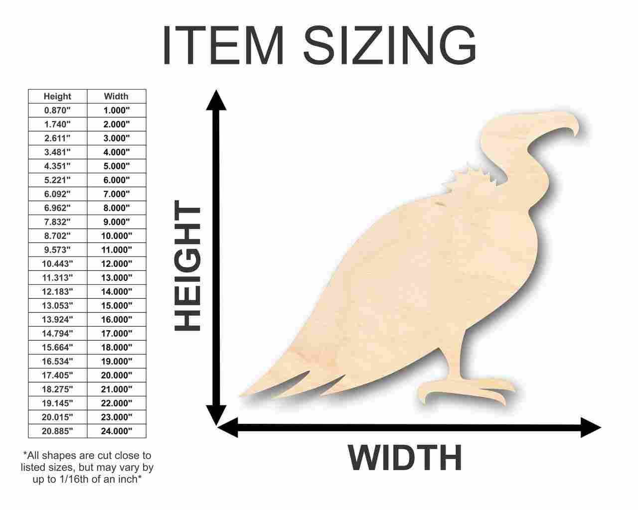 Unfinished Wood Vulture Shape - Animal - Wildlife - Craft - up to 46" DIY