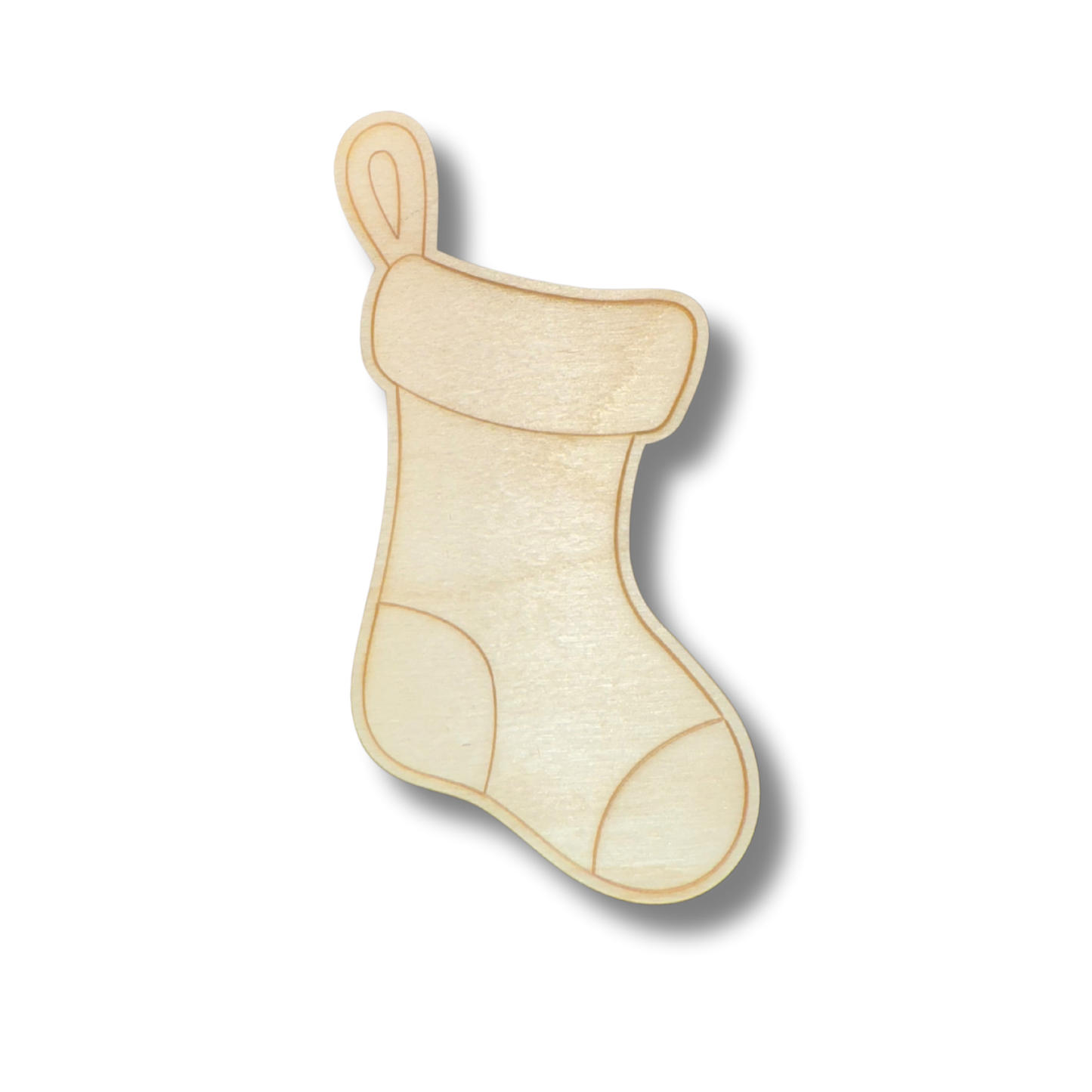 Unfinished Wood Etched Hanging Stocking Shape | Paint By Line Crafts | up to 30" DIY