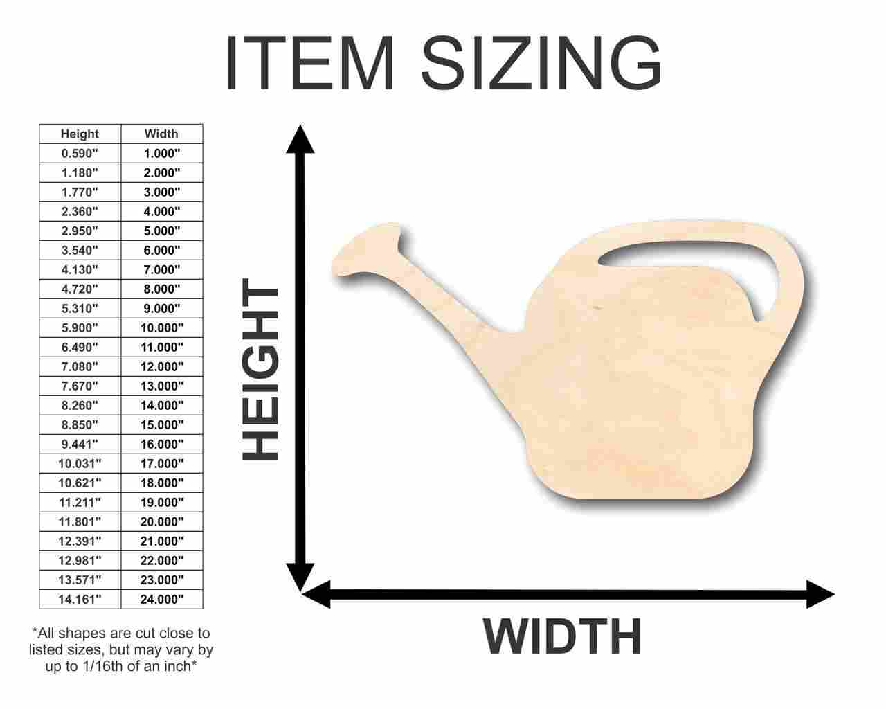 Unfinished Wood Watering Can Shape - Farm - Garden - Flower - Craft - up to 46" DIY