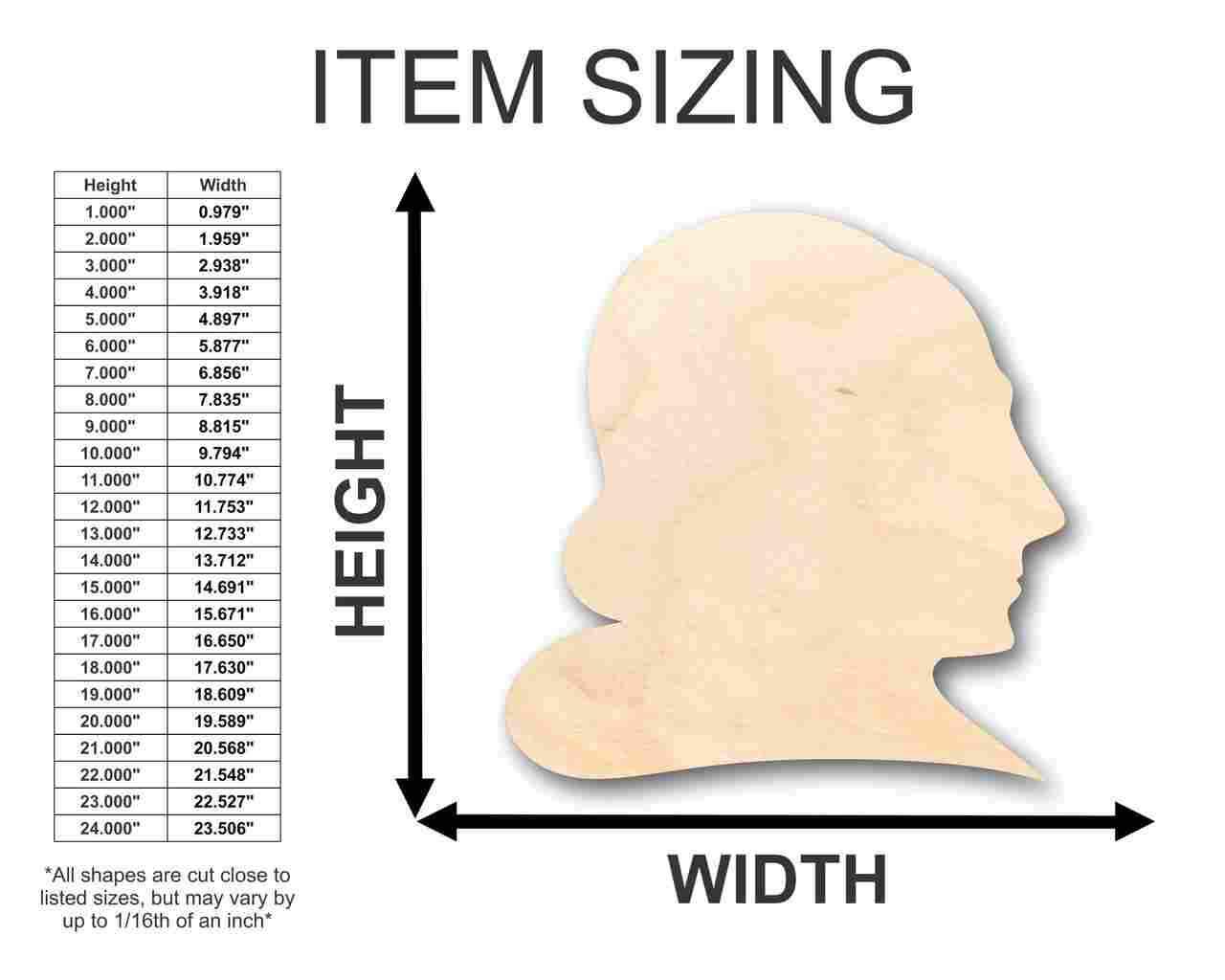 Unfinished Wood Shakespeare Shape - Literature - History - Craft - up to 46" DIY