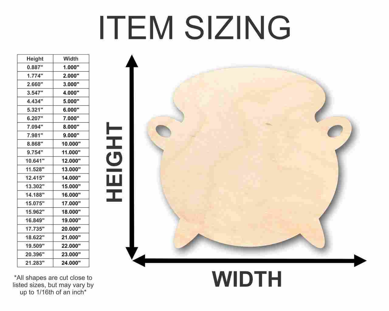 Unfinished Wood Witches Cauldron Shape - Halloween - Craft - up to 46" DIY