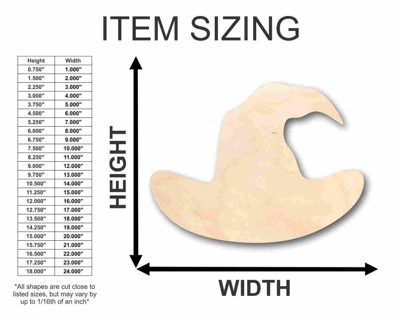 Unfinished Wood Witch Hat Shape - Halloween - Spooky - Craft - up to 46" DIY