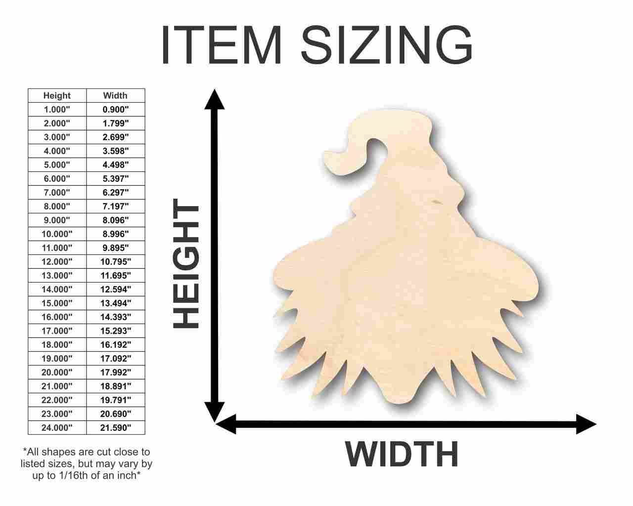 Unfinished Wood Witch Head Shape - Halloween - Spooky - Craft - up to 46" DIY