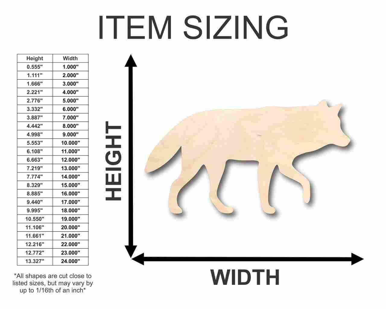 Unfinished Wood Wolf Shape - Animal - Wildlife - Craft - up to 46" DIY