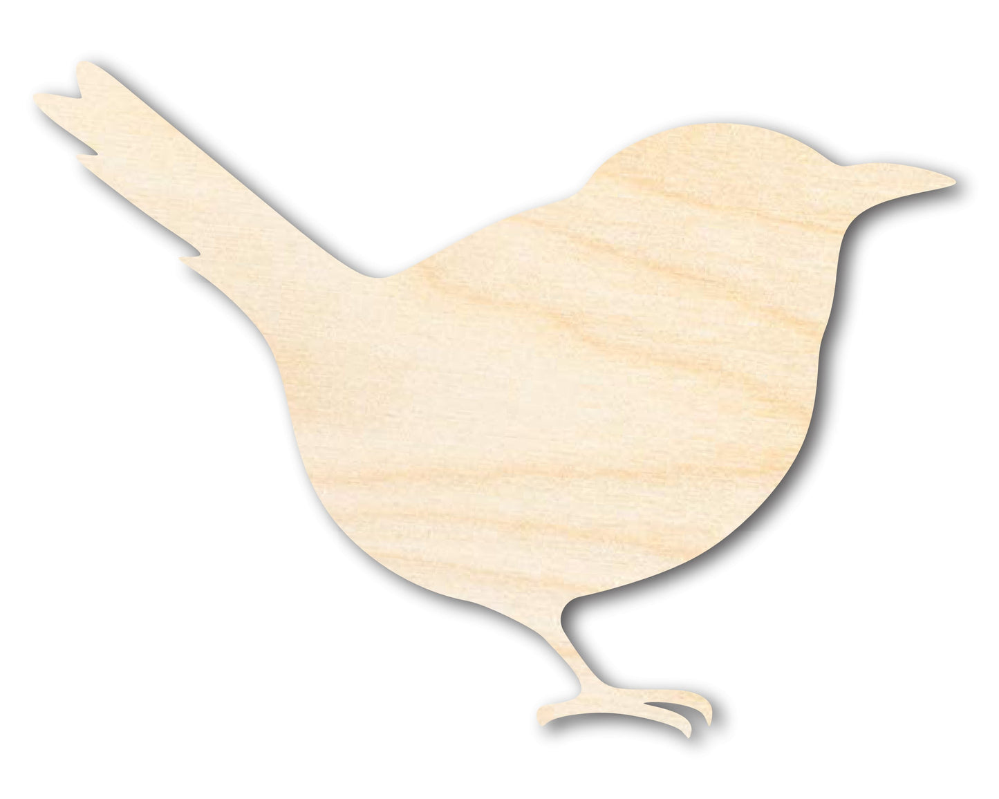 Unfinished Wood Wren Shape - Craft - up to 46" DIY