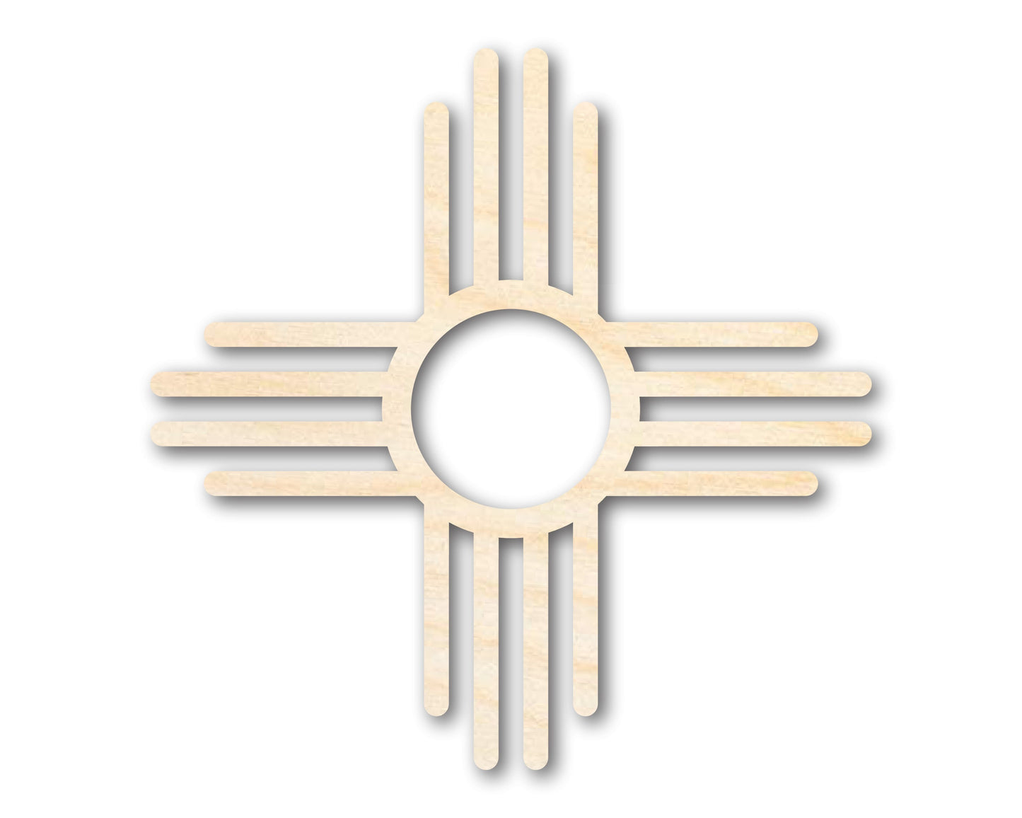 Unfinished Wood Zia Shape - Craft - up to 46" DIY