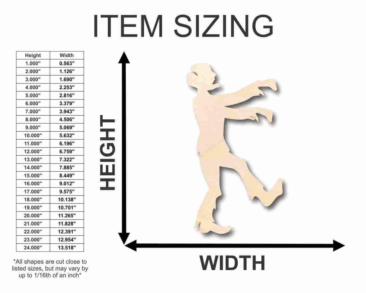 Unfinished Wood Zombie Monster Shape - Halloween - Craft - up to 46" DIY