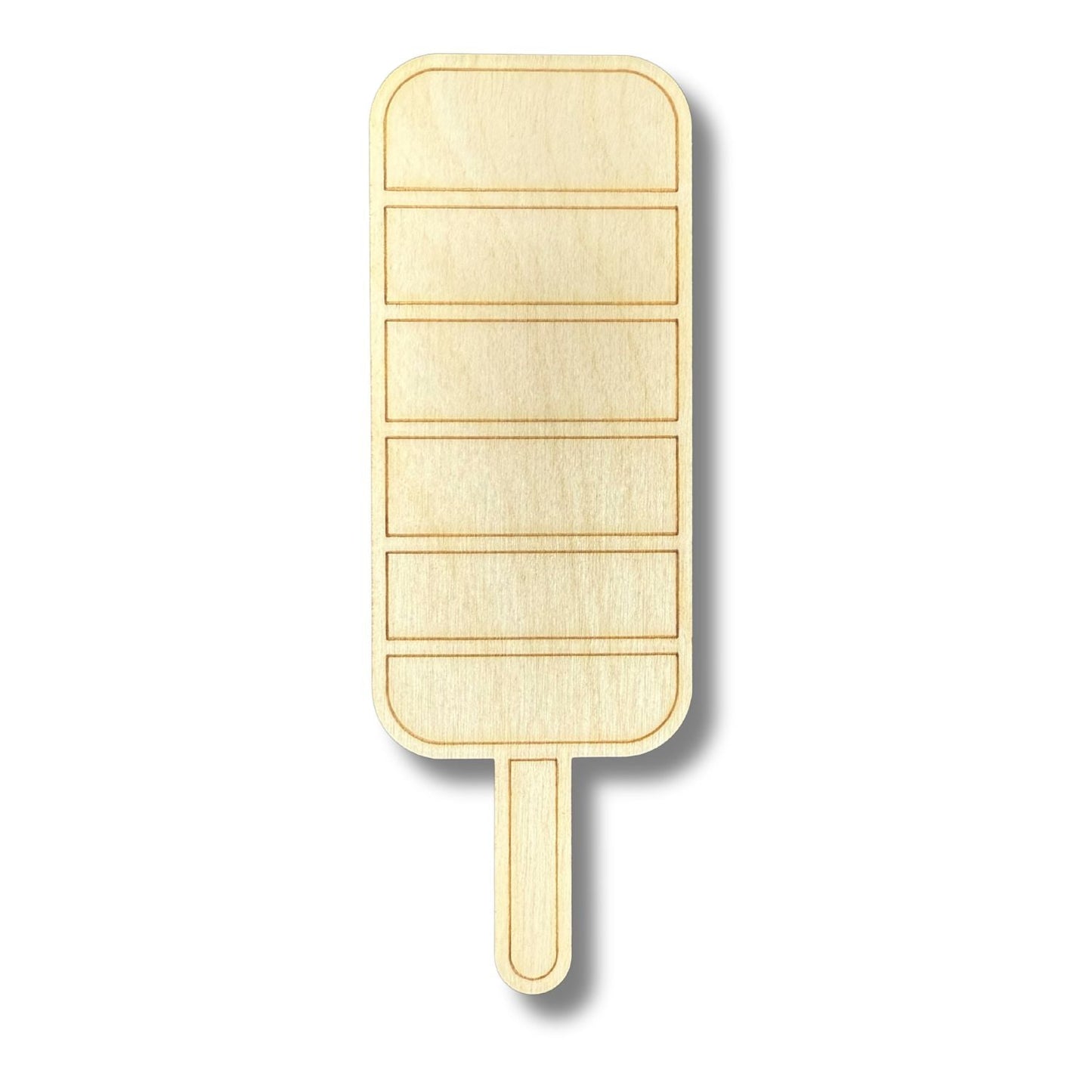 Unfinished Wood Etched Striped Popsicle Shape | Paint By Line Crafts | up to 30" DIY
