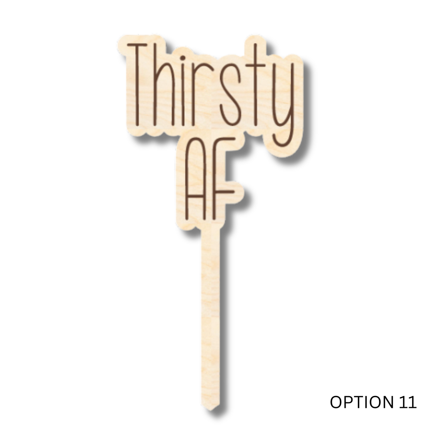 Unfinished Wood Funny Plant Stakes | 24 Options | 5" Tall | 1/8" Wood | Wood Craft Cutout