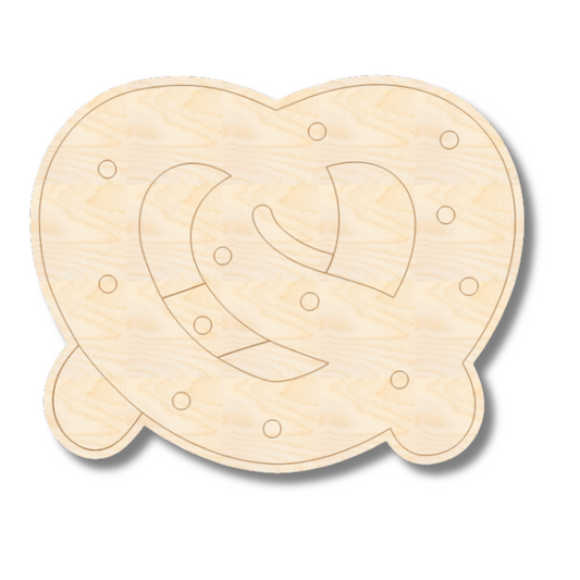 Unfinished Wood Etched Pretzel Shape | Paint By Line Crafts | up to 30" DIY