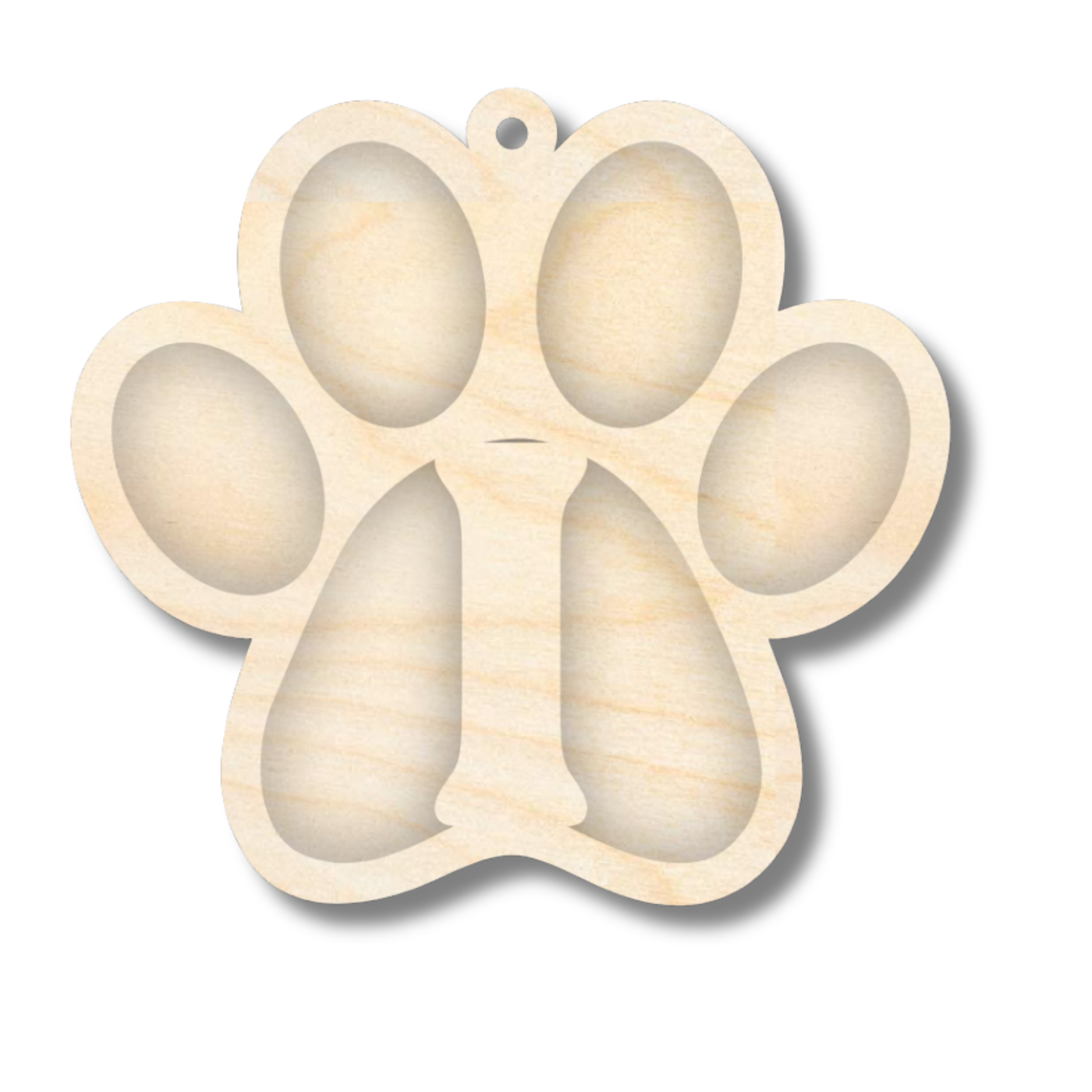 Unfinished Wood Layered Letter Paw Print Tags | A-Z | 2 Piece | 5" Wide | 1/8" Wood | Wood Craft DIY
