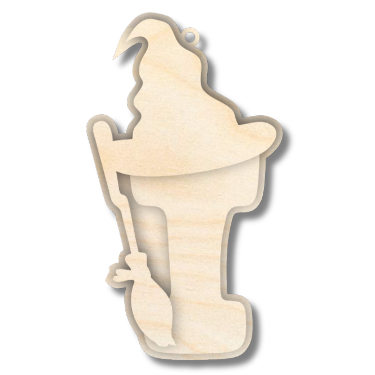 Unfinished Wood Layered Letter Halloween Witch Tags | A-Z | 3 Piece | 6" Tall | 1/8" Wood | Wood Craft DIY