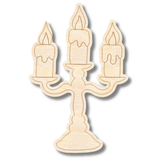 Unfinished Wood Etched Spooky Candles Shape | Paint By Line Crafts | up to 30" DIY