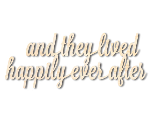 Unfinished Wood Happily Ever After Shape - Word Craft - up to 46"