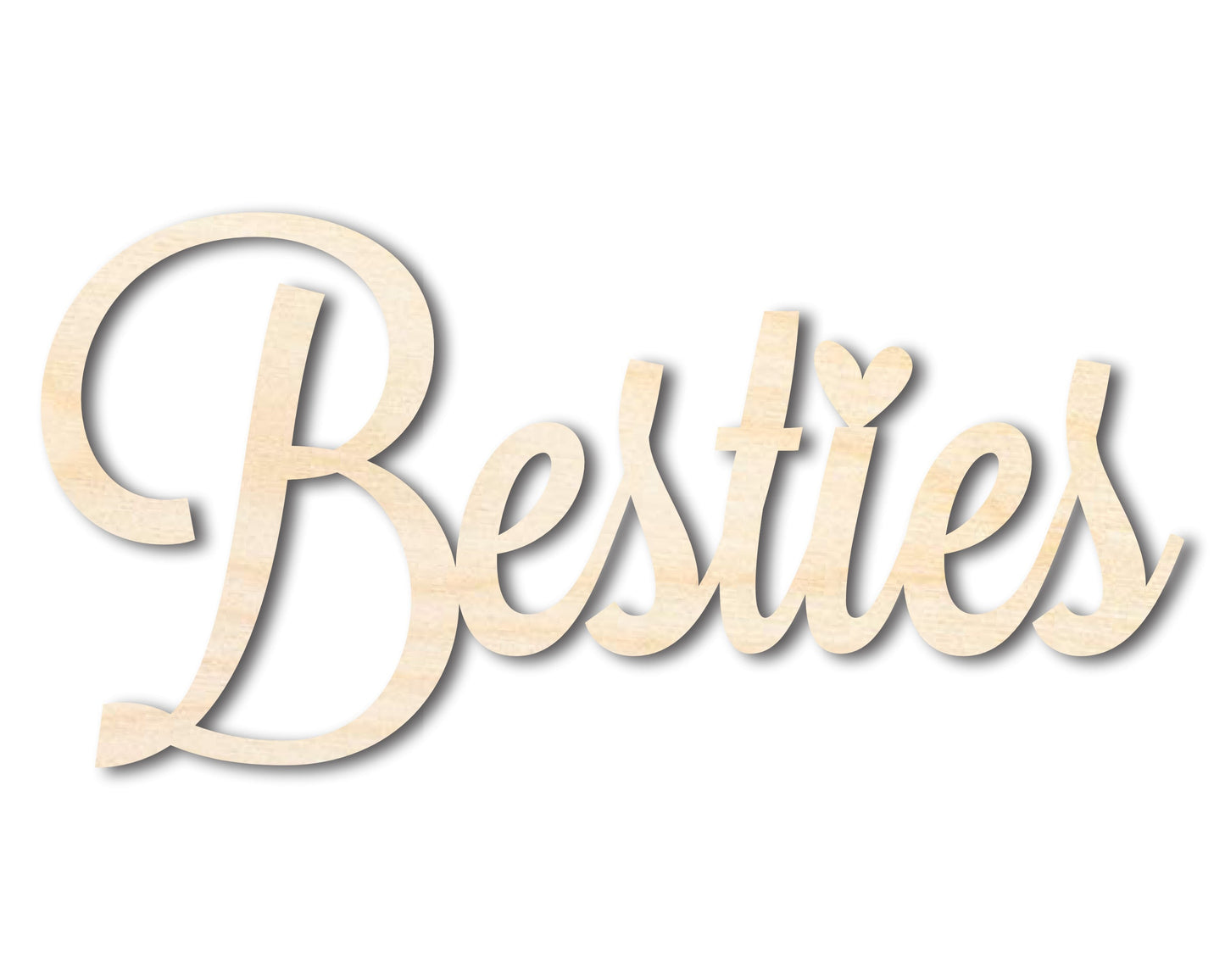 Unfinished Wood Besties Shape - Word Craft - up to 46"