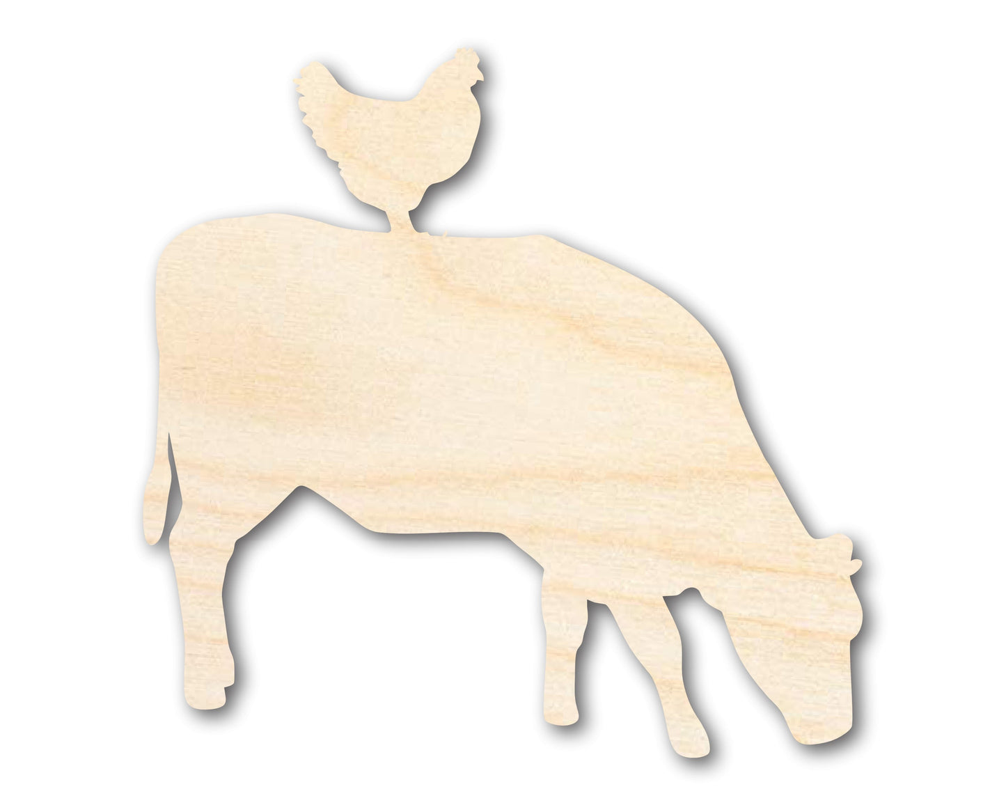 Unfinished Wood Cow Chicken Shape - Craft - up to 46" DIY