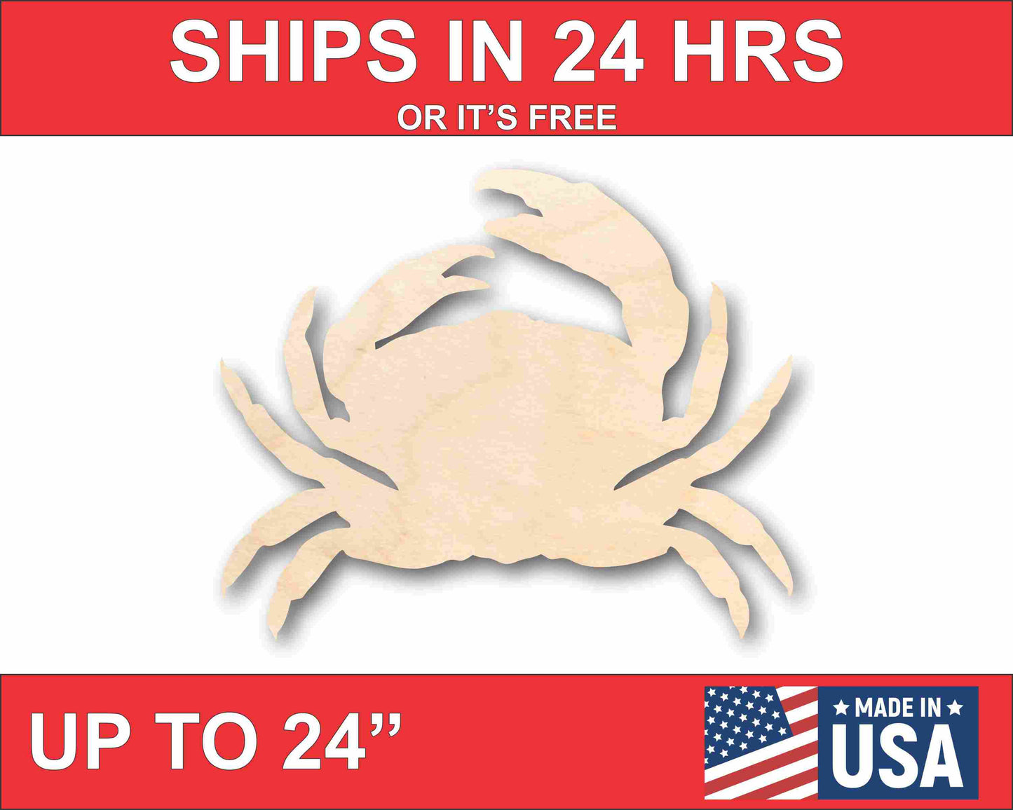 Unfinished Wood Crab Silhouette - Craft- up to 46" DIY