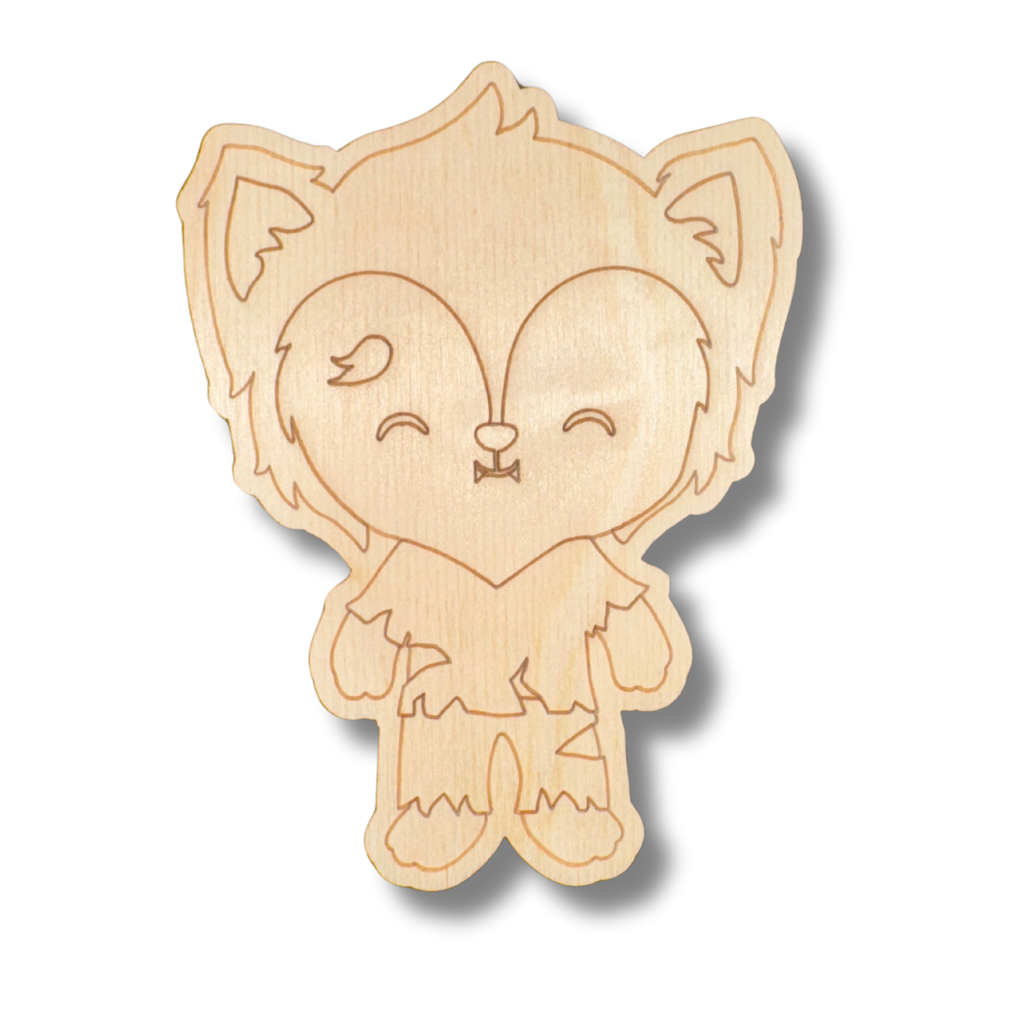 Unfinished Wood Etched Werewolf Shape | Paint By Line Crafts | up to 30" DIY