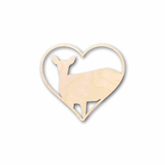 Unfinished Wood Doe Heart Silhouette - Craft- up to 46" DIY