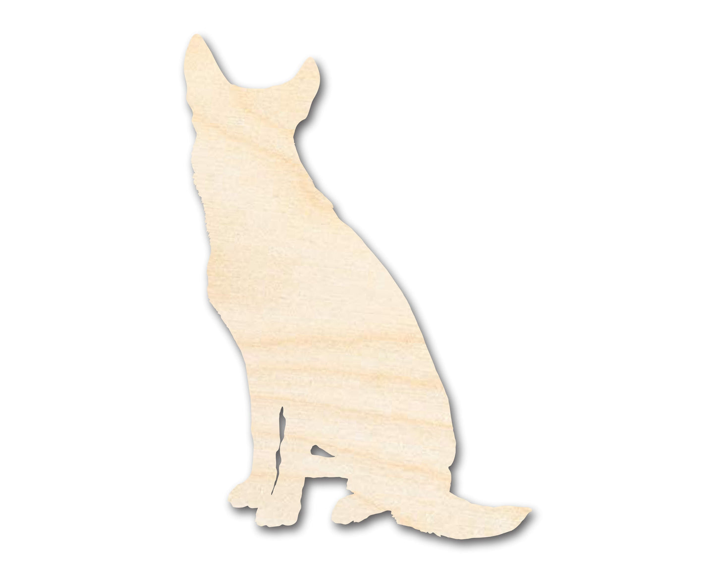 Unfinished Wood Sitting Dog Shape - up to 46"