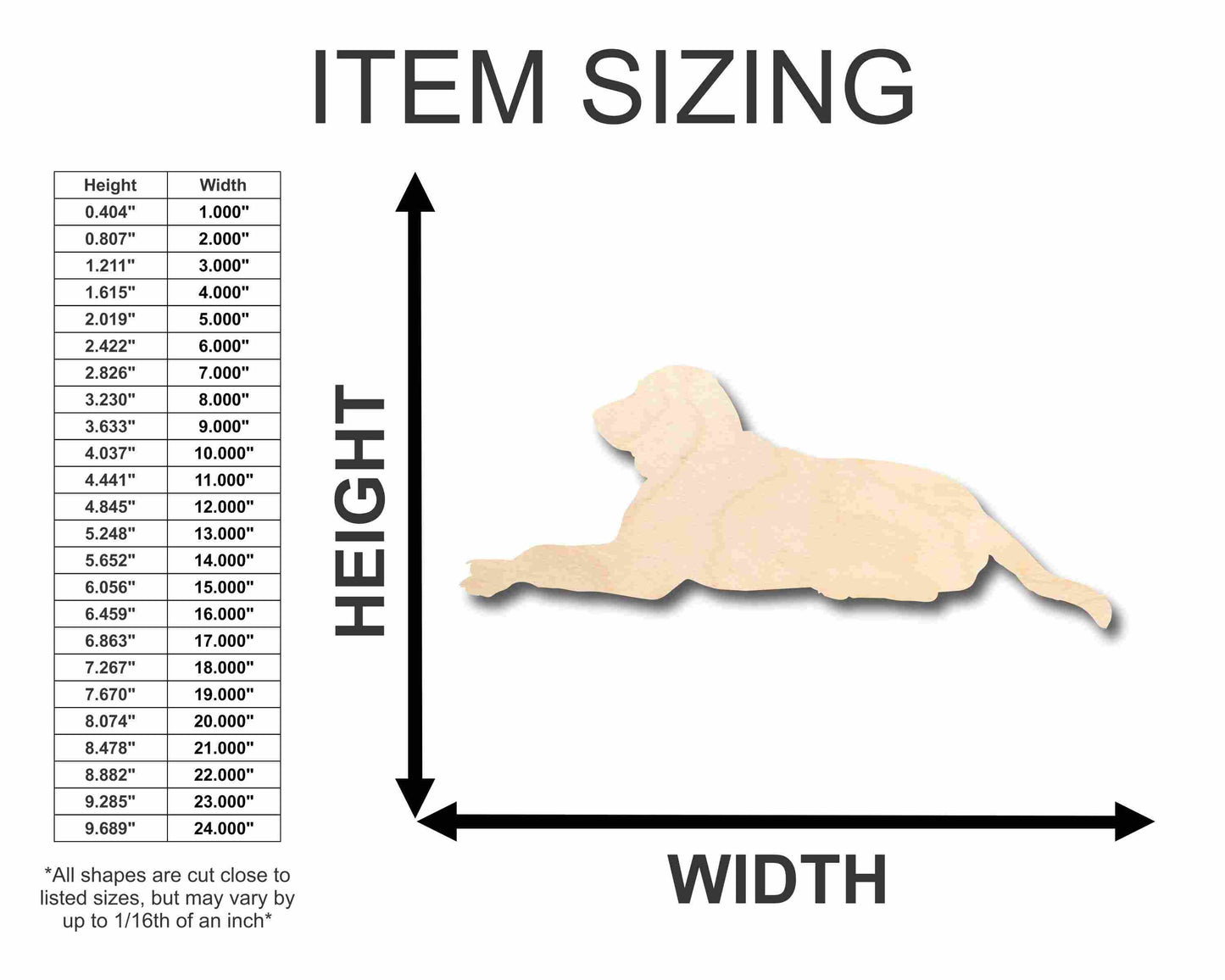 Unfinished Wood Dog Silhouette - Craft- up to 46" DIY