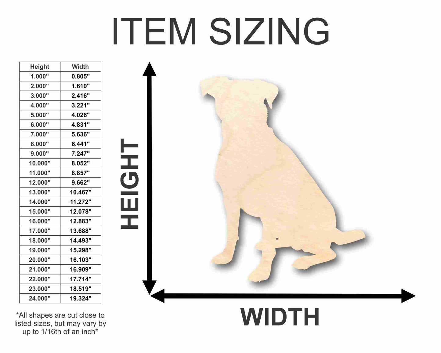 Unfinished Wood Dog Silhouette - Craft- up to 46" DIY