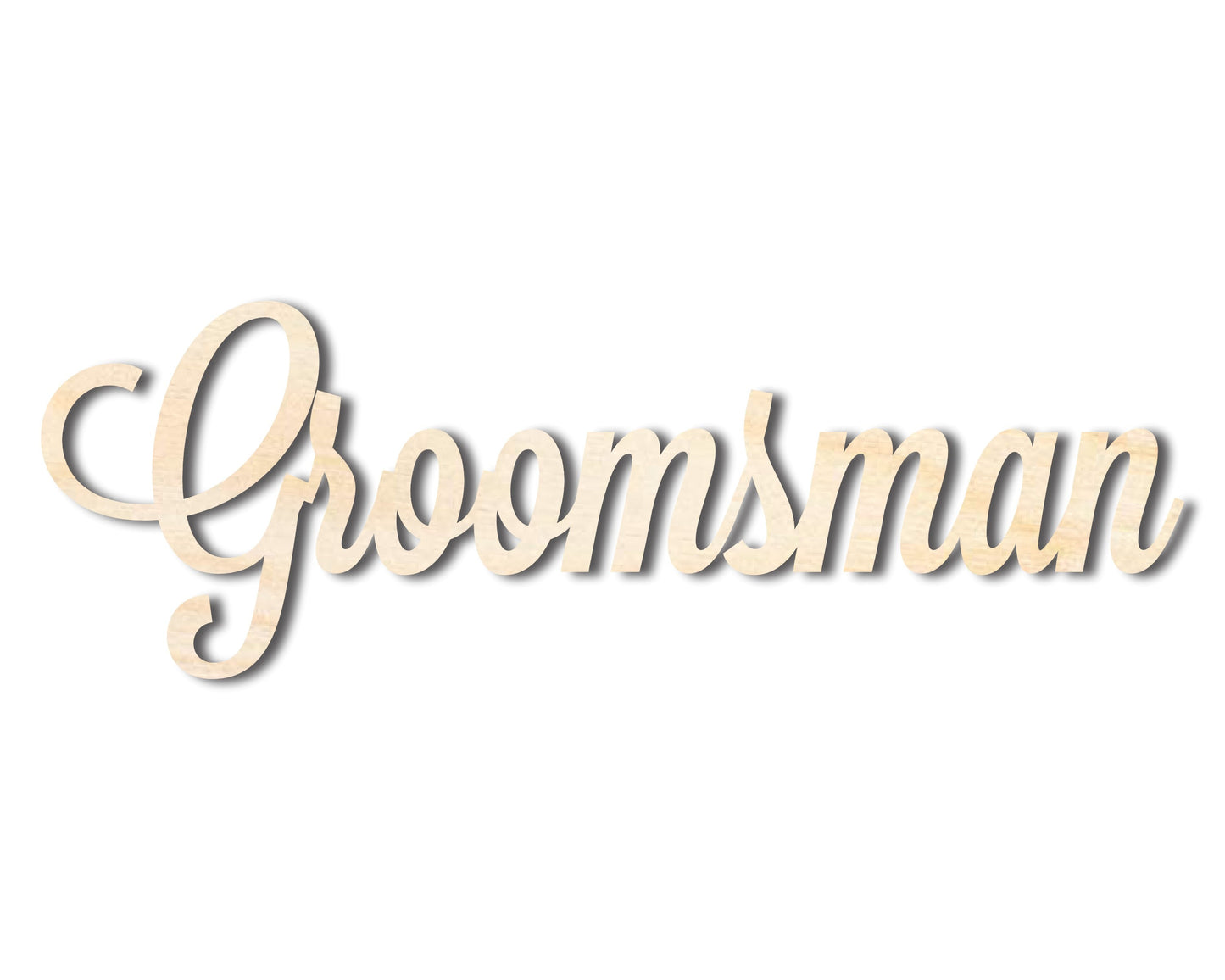 Unfinished Wood Groomsman Shape - Word Craft - up to 46"