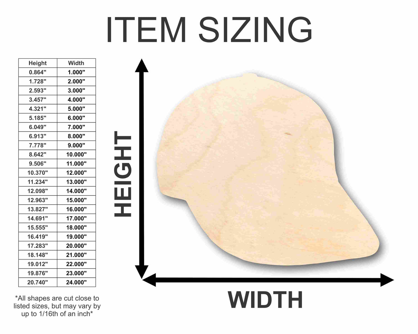 Unfinished Wood Hat Silhouette Cutout - Craft- up to 46" DIY