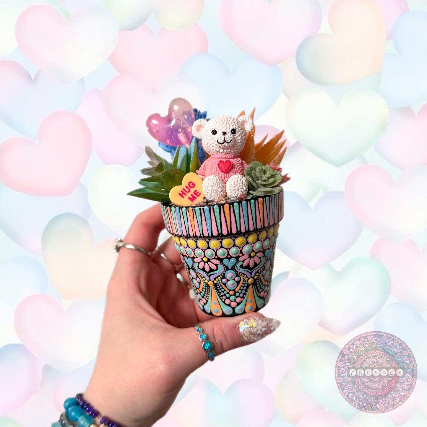 Cutie Pot - Valentines Day Painted Succulent Pot