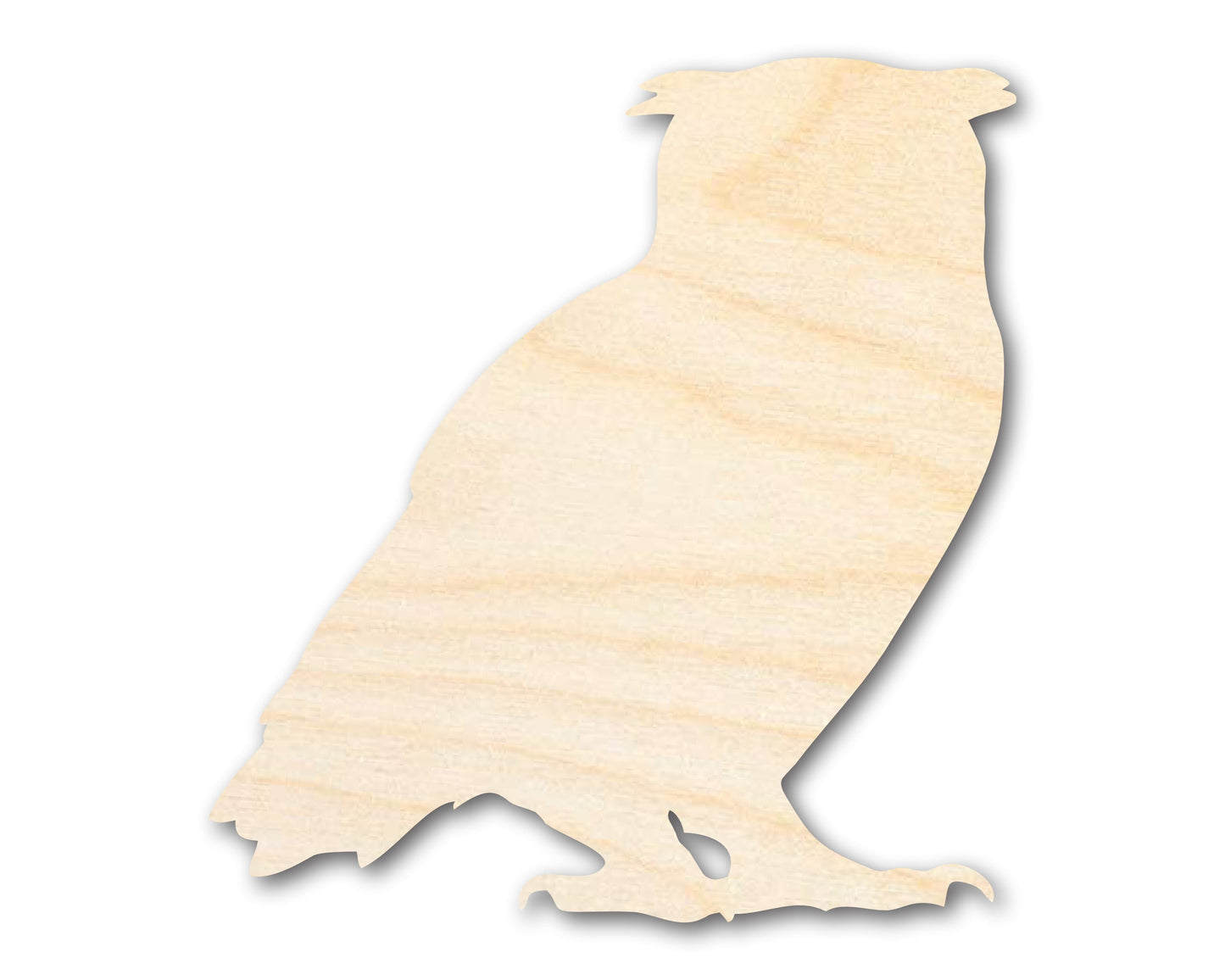 Unfinished Wood Horned Owl Shape - Craft - up to 46" DIY