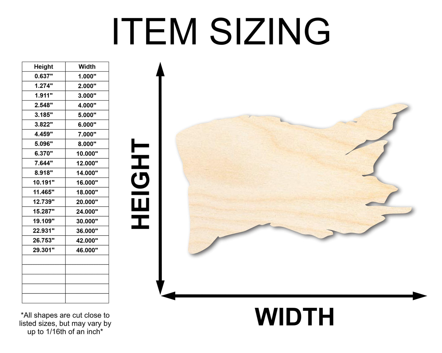 Unfinished Wood Tattered Flag Shape | Pirate Flag | Craft Cutout | up to 46" DIY