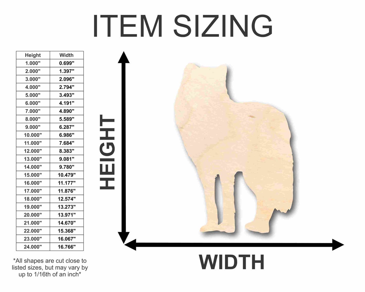 Unfinished Wood Wolf Silhouette - Craft- up to 46" DIY