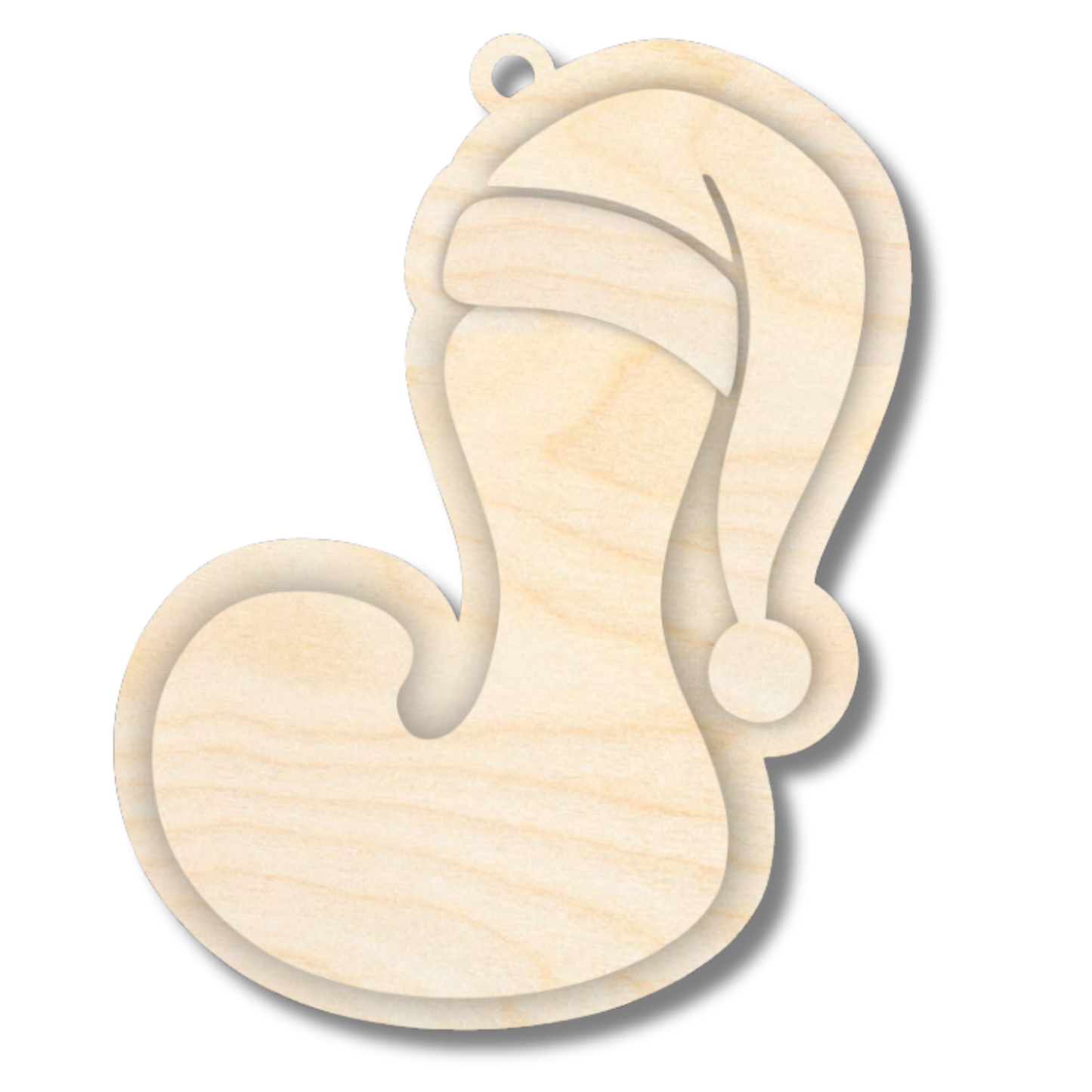 Unfinished Wood Layered Letter Santa Hat Tags | A-Z | 4 Piece | 6" Tall | 1/8" Wood | Wood Craft DIY