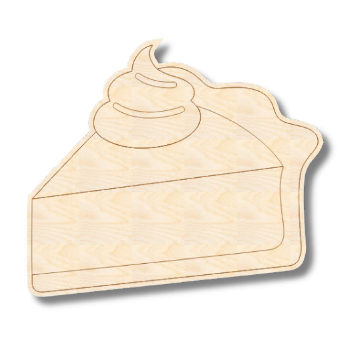 Unfinished Wood Etched Pumpkin Pie Slice Shape | Paint By Line Crafts | up to 30" DIY