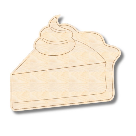 Unfinished Wood Etched Pumpkin Pie Slice Shape | Paint By Line Crafts | up to 30" DIY