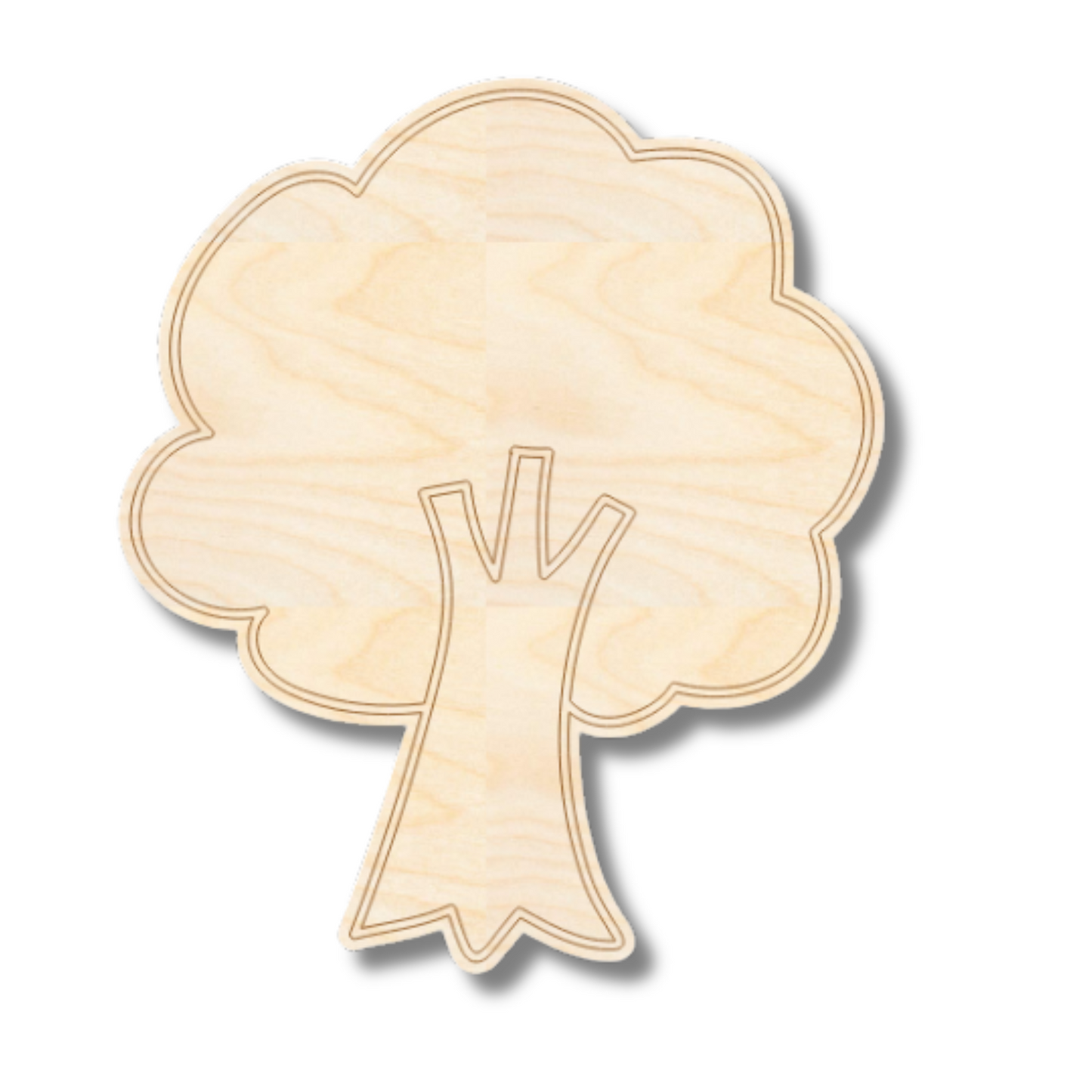 Unfinished Wood Etched Tree Shape | Paint By Line Crafts | up to 30" DIY