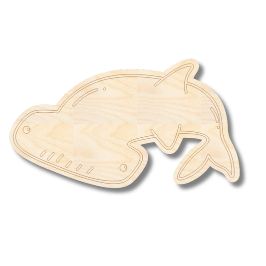 Unfinished Wood Etched Hammerhead Shark Shape | Paint By Line Crafts | up to 30" DIY