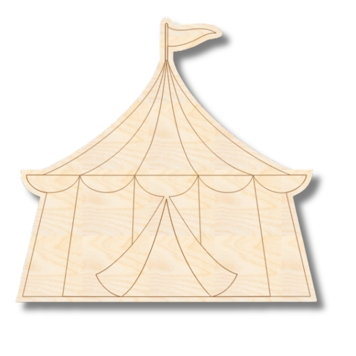 Unfinished Wood Etched Fair Tent Shape | Paint By Line Crafts | up to 30" DIY