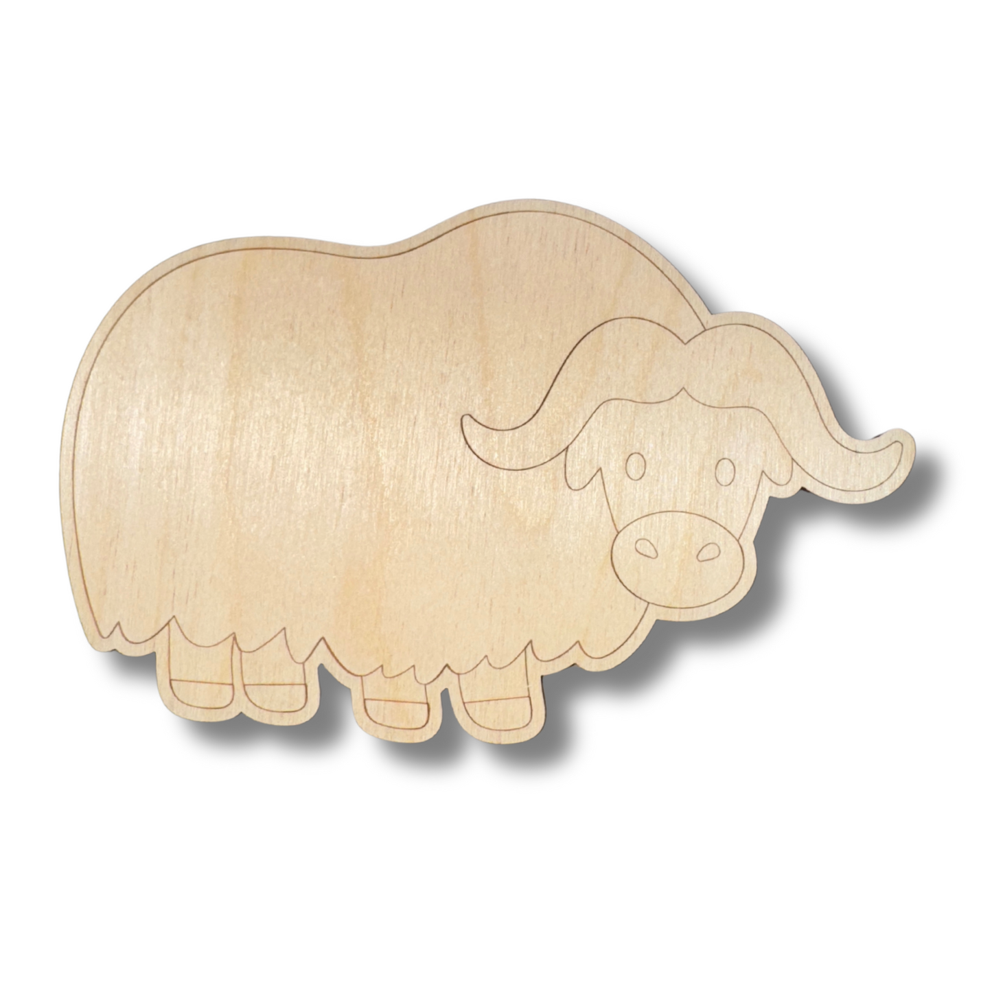 Unfinished Wood Etched Buffalo Shape | Paint By Line Crafts | up to 30" DIY
