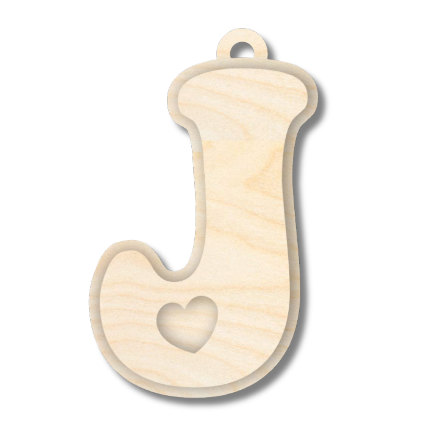 Unfinished Wood Layered Letter Valentines Tags | A-Z | 2 Piece | 6" Tall | 1/8" Wood | Wood Craft DIY