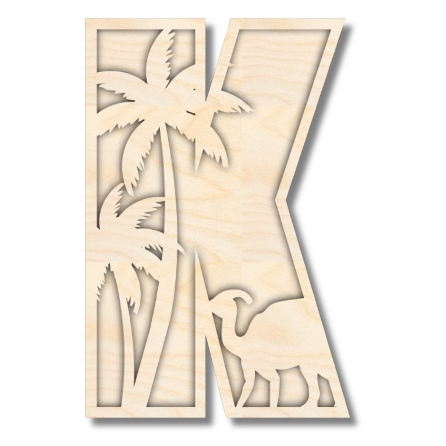 Unfinished Wood Layered Themed Letters | Dinosaur | A-Z | 2 Piece | up to 24"