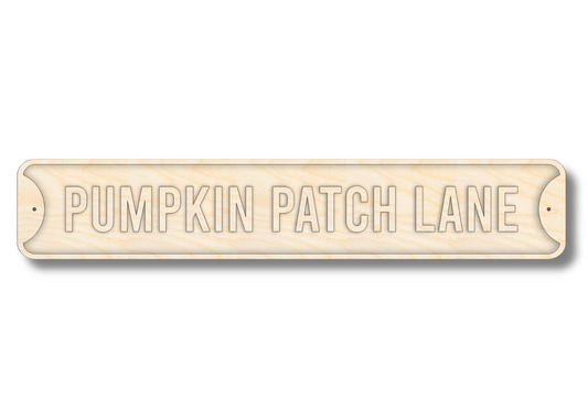 Unfinished Wood Pumpkin Patch Lane Street Sign | 3 Piece | Layered Street Sign | up to 46" DIY