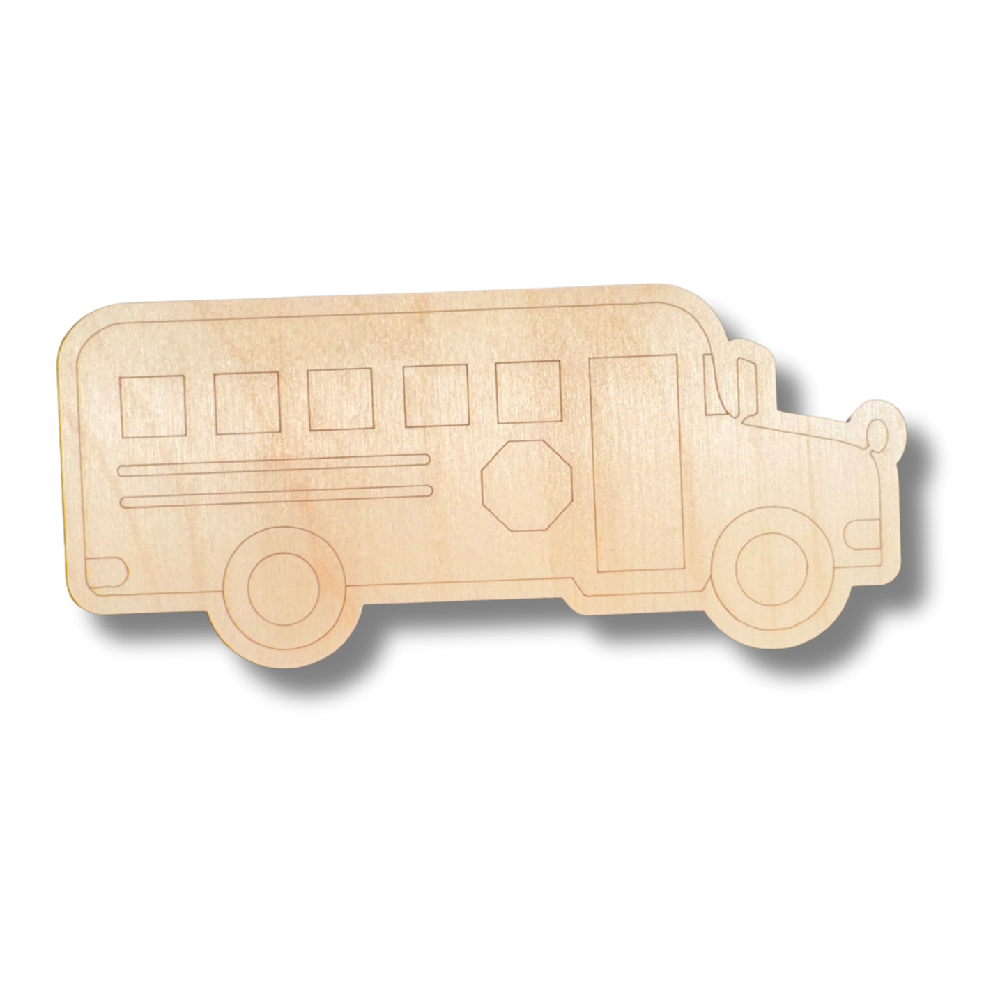 Unfinished Wood Etched School Bus Shape | Paint By Line Crafts | up to 30" DIY