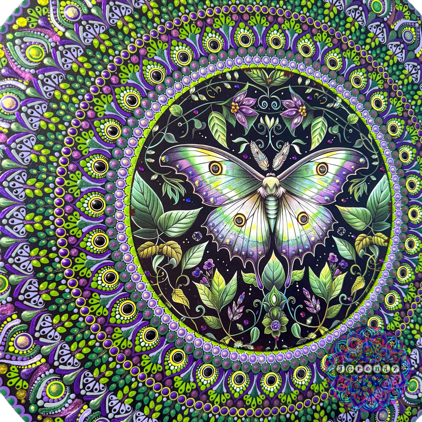 16” Moth Mandala Painting