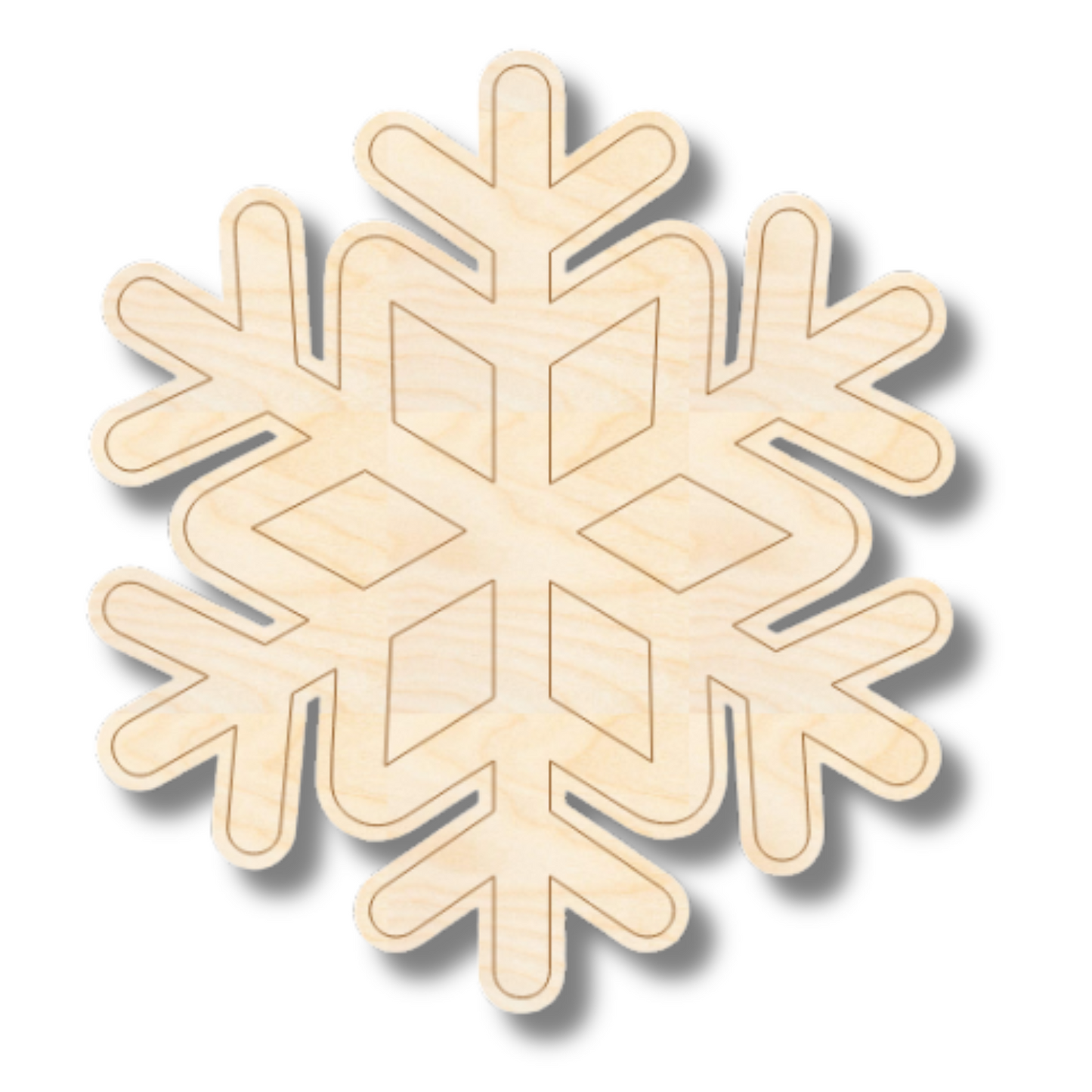 Unfinished Wood Etched Snowflake Shape | Paint By Line Crafts | up to 30" DIY