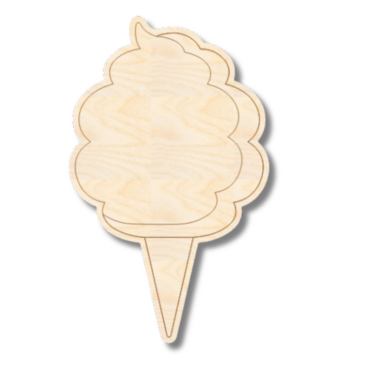 Unfinished Wood Etched Cotton Candy Shape | Paint By Line Crafts | up to 30" DIY