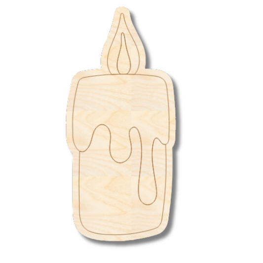 Unfinished Wood Etched Spooky Candle Shape | Paint By Line Crafts | up to 30" DIY